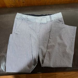 Black and white strip capris